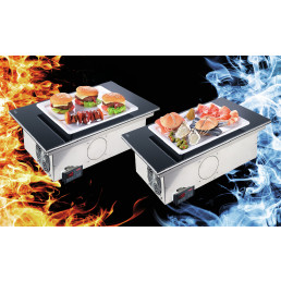 Heiß-Kalt-Platte CP 990 DD / 3 x GN 1/1 / Dekton Domoos
