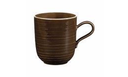 Terra, Becher mit Henkel / mit Relief ø 124 mm / 0,40 l erdbraun